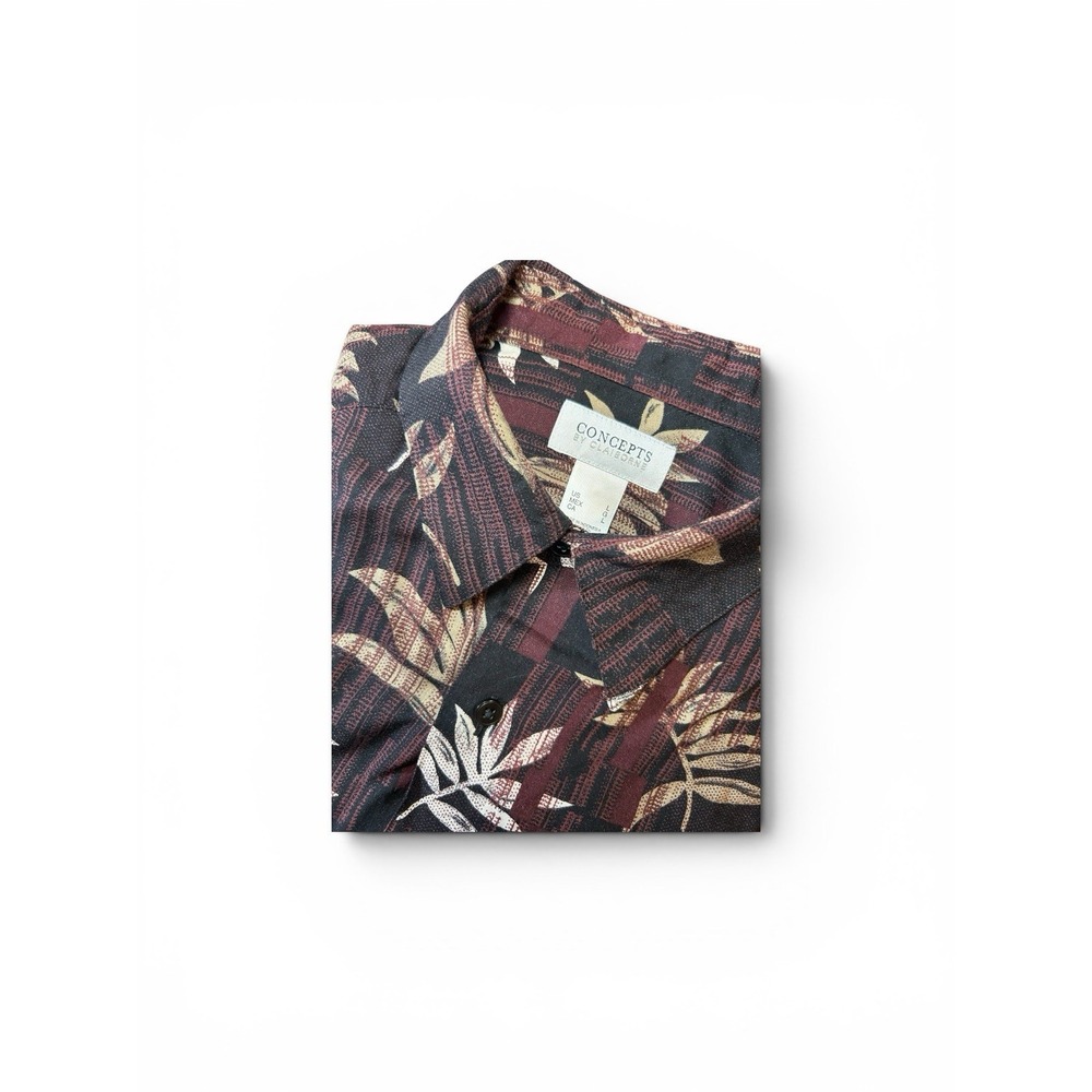 Concepts by Claiborne Short Sleeve Button up Floral Print Shirt Men's Large